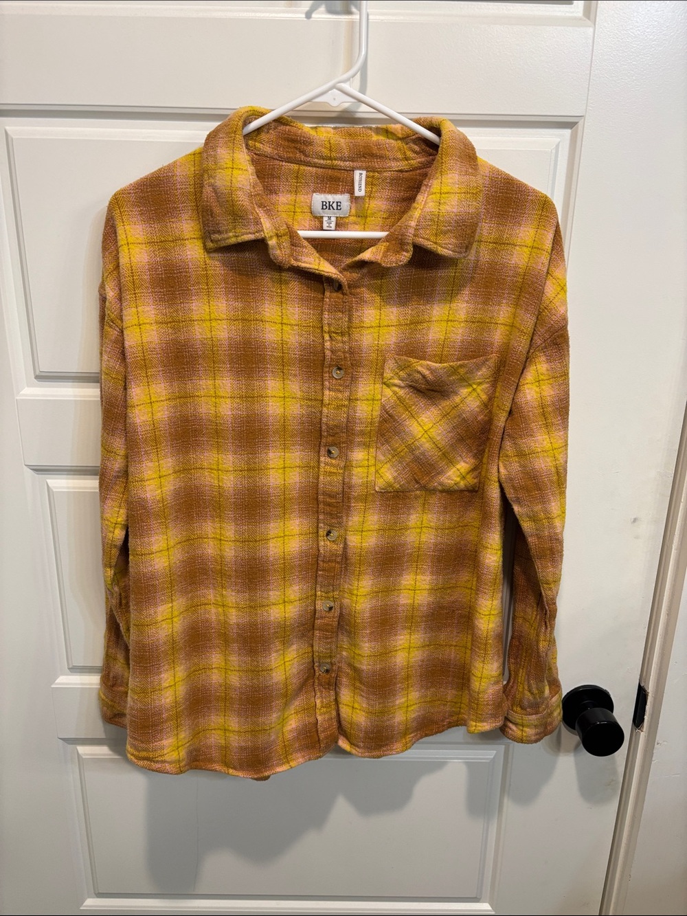 BKE Plaid Shirt in Yellow & Brown